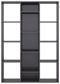 Divisória/estante 100x24x140 cm contraplacado cinza brilhante