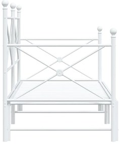 Cama de dia com gavetão sem colchão 90x190 cm aço branco