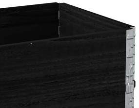 Vaso/floreira de jardim 100x50 cm madeira de pinho maciça preto