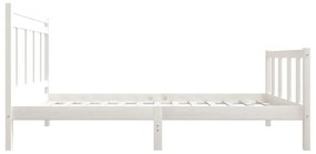 Estrutura de cama 90x200 cm madeira maciça branco