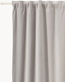 Cortinas opacas multi-banda em veludo Rush, conjunto de 2, L 135 cm