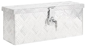 Caixa de arrumação 50x15x20,5 cm alumínio prateado