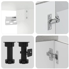 8 peças armário de cozinha conjunto Kalmar cinza sonoma