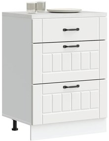 vidaXL Armário de cozinha baixo Lucca derivados de madeira branco