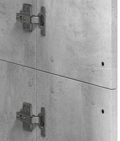 Aparador alto 60x35x180cm derivados de madeira cinzento cimento
