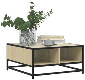 Mesa de centro derivados de madeira e metal carvalho sonoma