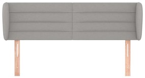 Cabeceira de cama c/ abas tecido 147x23x78/88 cm cinzento-claro