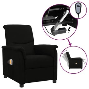 vidaXL Poltrona de massagens elétrica tecido preto
