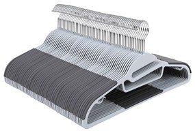 Pacote com 20 cabides SONGMICS, cabides de plástico de alta qualidade para ternos, resistentes, abertura em S, antiderrapantes, duráveis, 0,5 cm de espessura, economizam espaço, gancho giratório de 360º, cinza claro e escuro CRP41G