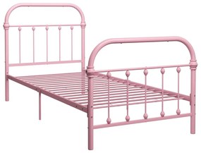 Estrutura de cama 100x200 cm metal rosa