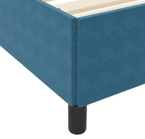 Estrutura da Cama Azul Escuro e Branco 140 x 190 cm Veludo