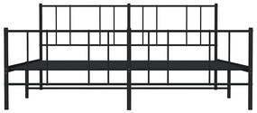 Estrutura de cama com cabeceira e pés 193x203 cm metal preto
