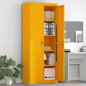 vidaXL Armário de arrumação 2 pcs Amarelo Mostarda 80 x 40 x 200 cm