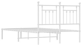 Estrutura de cama com cabeceira 120x200 cm metal branco