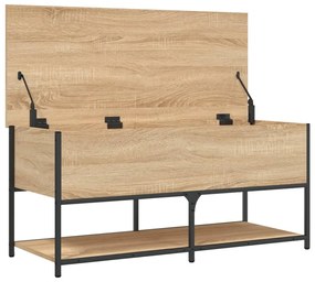 Banco arrumação 100x42,5x47cm derivados madeira carvalho sonoma