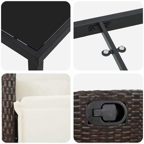 Conjunto de jantar de jardim com 5 peças em rattan poliéster marrom.