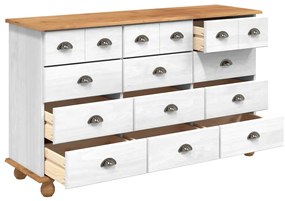 Cômoda "ASKIM" Branca 79x40x133.5 cm Madeira Maciça de Pinho