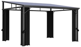 vidaXL Gazebo com cortina 405x294x244 cm antracite