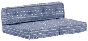 vidaXL Pufe tecido azul índigo