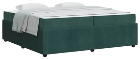 Estrutura de cama com colchão Verde-escuro 200 x 200 cm Veludo