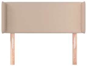 Cabeceira cama abas couro artificial 93x16x78/88 cm cappuccino