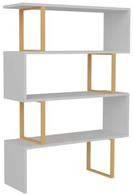 Estante Adriana – Dourado e Branco – 91,5x124,5x29,5 cm