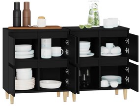 Aparadores 2 pcs 60x35x70 cm derivados de madeira preto