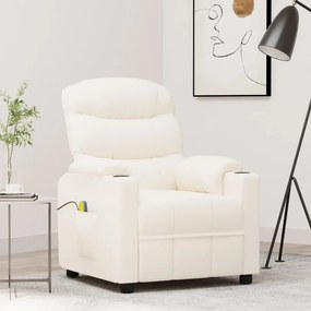vidaXL Cadeira de massagens couro artificial cor creme