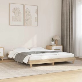 vidaXL Estrutura cama s/ colchão derivados de madeira carvalho sonoma