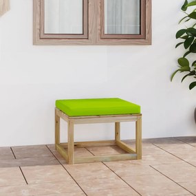 vidaXL Apoio de pés para jardim c/ almofadão pinho impregnado verde
