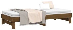 Sofá-cama de puxar 2x(100x200) cm pinho maciço castanho-mel