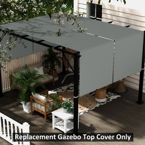 Conjunto de 2 telas de substituição para pérgula retrátil (NÃO INCLUIDA) de 4,9 x 1,2 m, para pérgula de 3 x 3 m, em poliéster com proteção UV, cinzen