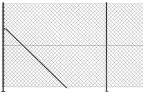 Cerca de arame com flange 2x10 m antracite