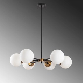 Candeeiro de Teto Akkas – Preto e Creme Envelhecido – 73 x 73 x 35-72