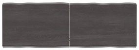 vidaXL Tampo de mesa com bordas vivas maciço tratado castanho-escuro
