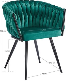 Cadeira Widny Black Veludo - Verde