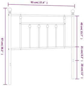 Cabeceira de cama 90 cm metal preto