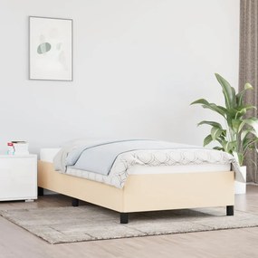 Estrutura de cama sem colchão 90x190 cm tecido creme