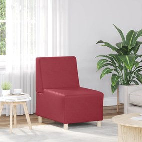 vidaXL Poltrona sem braços 55 cm couro artificial vermelho tinto