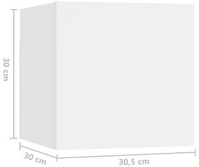 Mesa de cabeceira 30,5x30x30 cm derivados de madeira branco