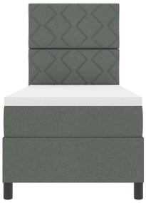 Cama Box Spring com Colchão Cinza Escuro 80x200 cm Tecido