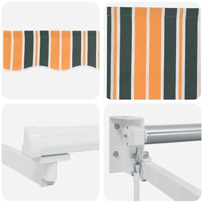 Toldo Retrátil Manual Verde e Amarelo 300x250 cm