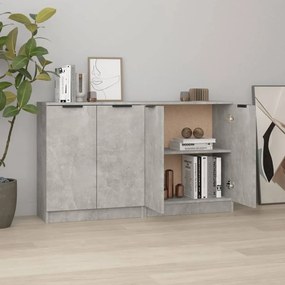 vidaXL Aparadores 2 pcs 60x30x70 cm madeira processada cinza cimento