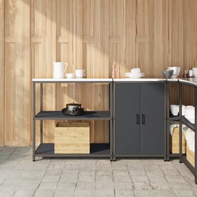 vidaXL Conjunto de Armazenamento de Cozinha 2 pcs Cinzento-escuro