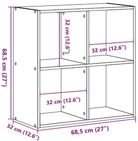 Estante 68,5x32x68,5 cm derivados de madeira carvalho castanho