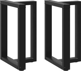 vidaXL Pés de mesa de jantar em forma de T, 2 peças, preto, 50x35x(72-73) cm, aço