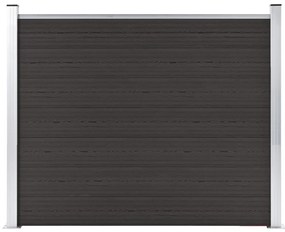 Painel de cerca 180x146 cm WPC preto
