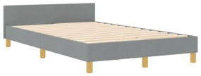 Cama de tecido cinza-claro vidaXL 120x190 cm