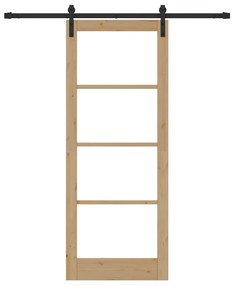 Porta Deslizante com Conjunto de Ferragens 'ORKDAL'Madeira Sólida &amp; Vi