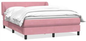 vidaXL Cama com molas/colchão 160x220 cm veludo rosa